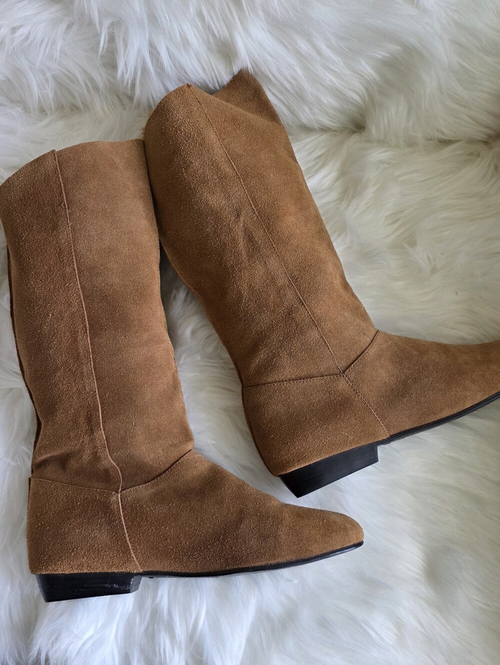 Neutral Zone Classic Tan Suede Leather Knee-High Boots Size 8